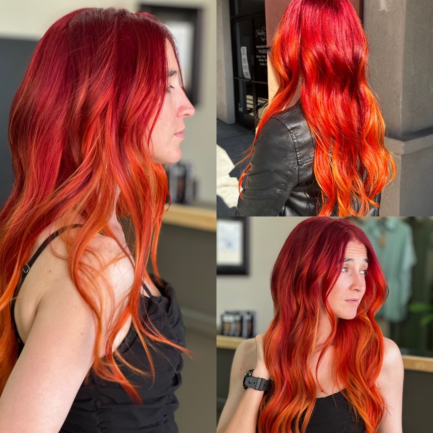 red  orange hair painting