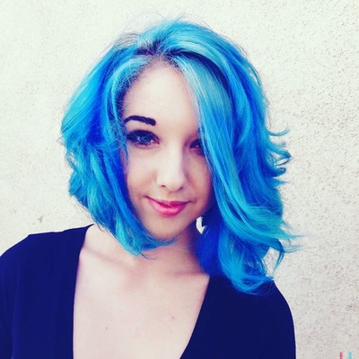 Vivid blue hair color